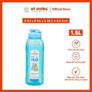 Bình Nước Thể Thao 1100ml - 2200ml Vĩ Hưng - Nắp Kín Chống Tràn, Nhựa An Toàn, Không BPA