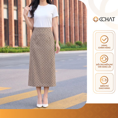 Chân Váy 𝐂𝐂𝐇𝐀𝐓 Dáng Suông HT Laure Chấm Bi Trái Tim Chất Liệu Tuytsi Cao Cấp 16CDS2030ST