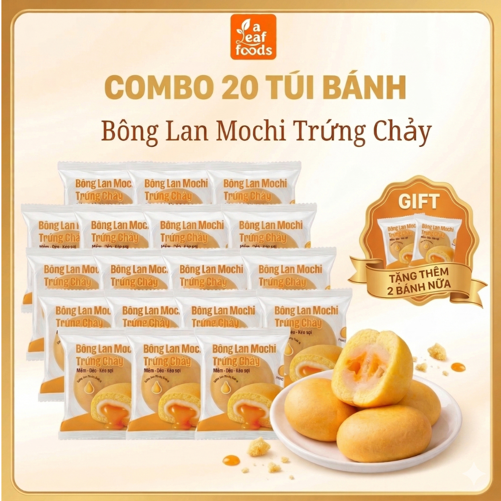 phẩm Bánh bông lan mochi trứng chảy healthy ăn vặt bữa phụ Baki Foods-Bánh kẹo A leaf Foods 2026