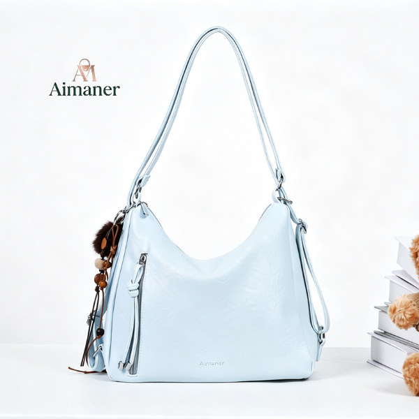 [TẶNG CHARM] Túi Đeo Vai Nữ Aimaner 6604-1 Da Mềm Bóng Form Hobo Sang Trọng Túi Xách Nữ Công Sở Cao Cấp