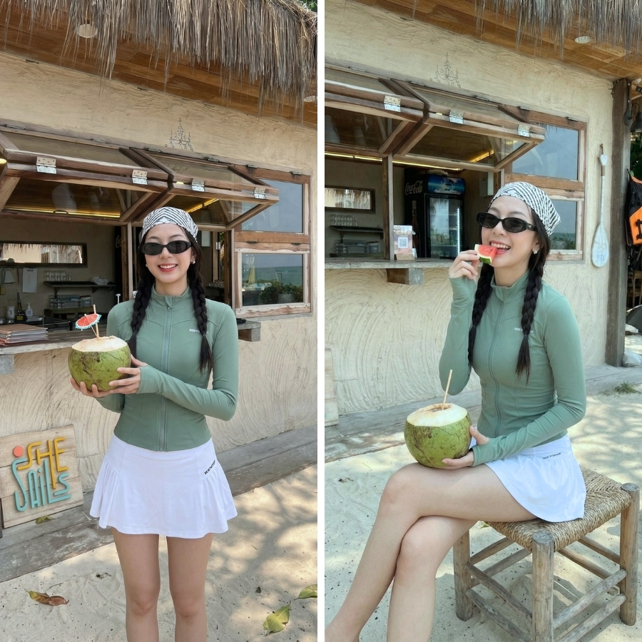 Áo bơi kín nữ tay dài có khoá chống nắng đi dã ngoại - Bikini Passport - BS525_MS | BigBuy360 - bigbuy360.vn