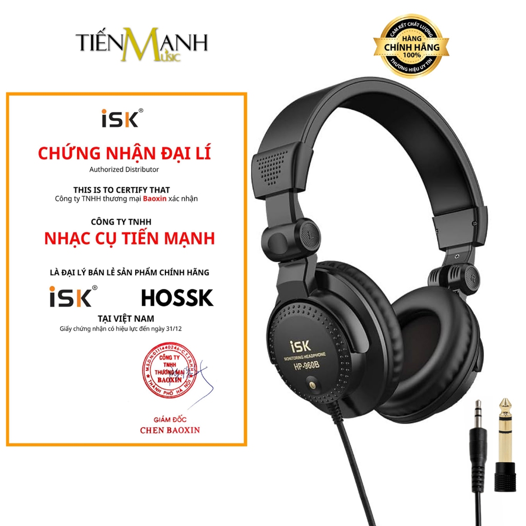 [Chính Hãng, BH 1 Năm] Tai Nghe Kiểm Âm ISK HP-960B - Studio Monitor Headphones Professional HP960B, HP960
