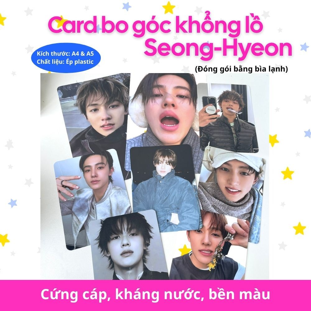 Card bo góc khổng lồ Seong-Hyeon Cortis 1 mặt - (ko kèm Holder) - ép plastic, dày, cứng, kháng nước