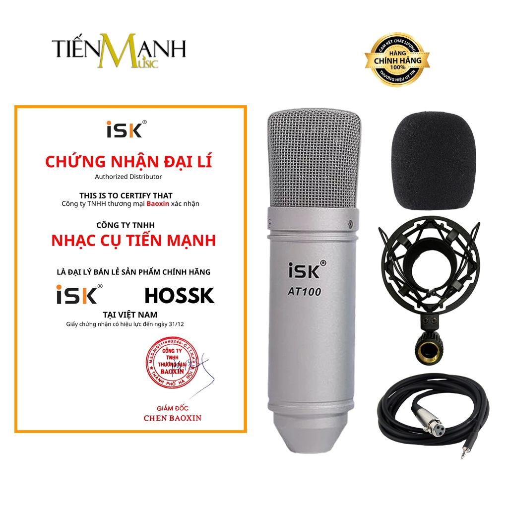 [Chính Hãng, BH 1 Năm] Micro ISK AT100 Mic Thu Âm Condenser Livestream Phòng Thu Studio Microphone L