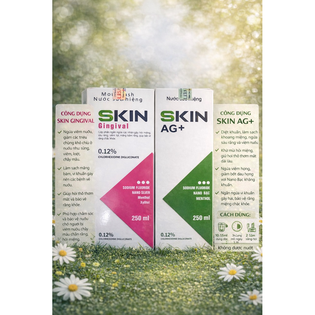 Nước súc miệng SKIN AG+ 250ml – Bạc Nano kháng khuẩn, thơm miệng