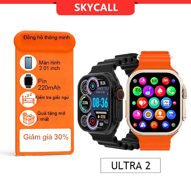 Đồng Hồ Thông Minh  T900 Ultra 2 Watch Series 9 Màn Hình Lớn 2.02 Inch S9 Ultra Theo Dõi Sức Khỏe