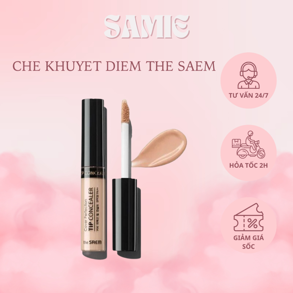 Kem che khuyết điểm The Saem Cover Perfection Tip Concealer Spf28 PA++ (6.5g) Che khuyết điểm The Sa