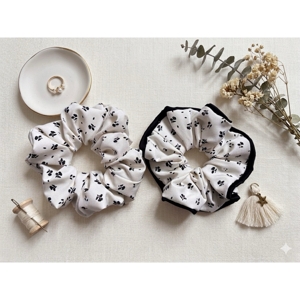 Scrunchies size to, dây buộc tóc size to nàng thơ tinh tế nhẹ nhàng cho các bạn nữ