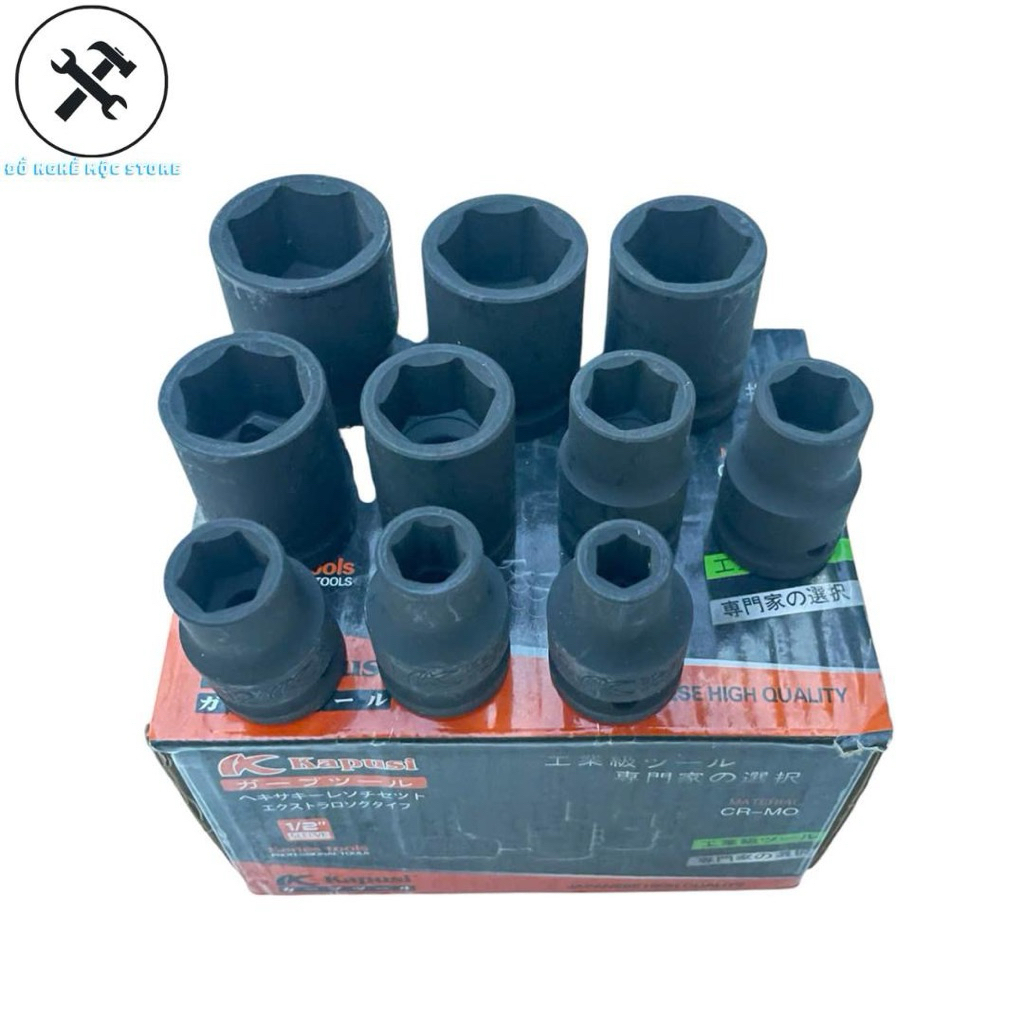 Bộ khẩu , Bộ tuýp 10 đầu 8-24mm Kapusi Japan , Thép CRMO