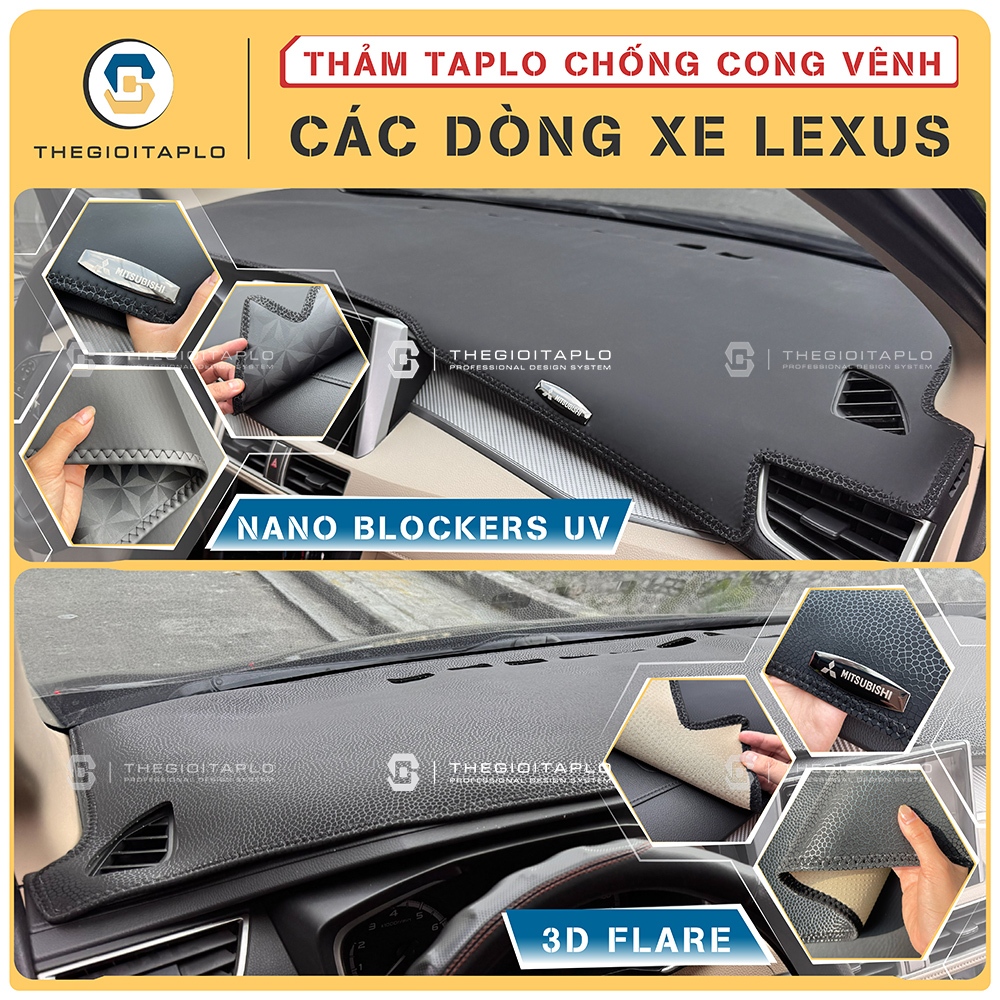 (LXRX350/RX300 FSport/ES350/IS250/ES250/ES350/LX450H/LS460L/LX400/GS350/LS430) Thảm taplo LEXUS da n