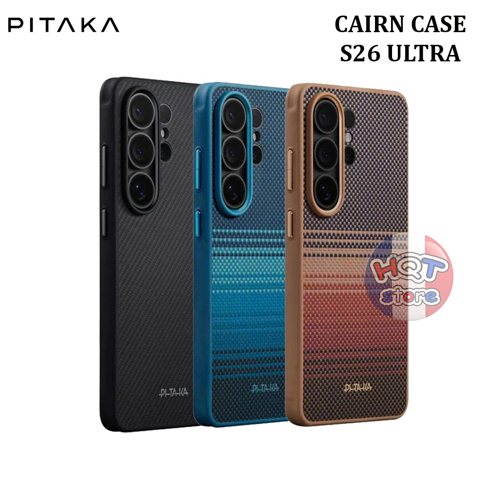 Ốp PITAKA Cairn Case cho S26 Ultra | Sợi Aramid Cao Cấp | Full Viền Chống Sốc