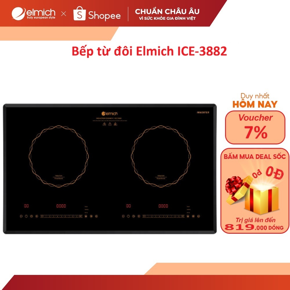 [Mã ELBSJBP03 giảm 12% đơn 500K] Bếp từ đôi Elmich ICE-3882