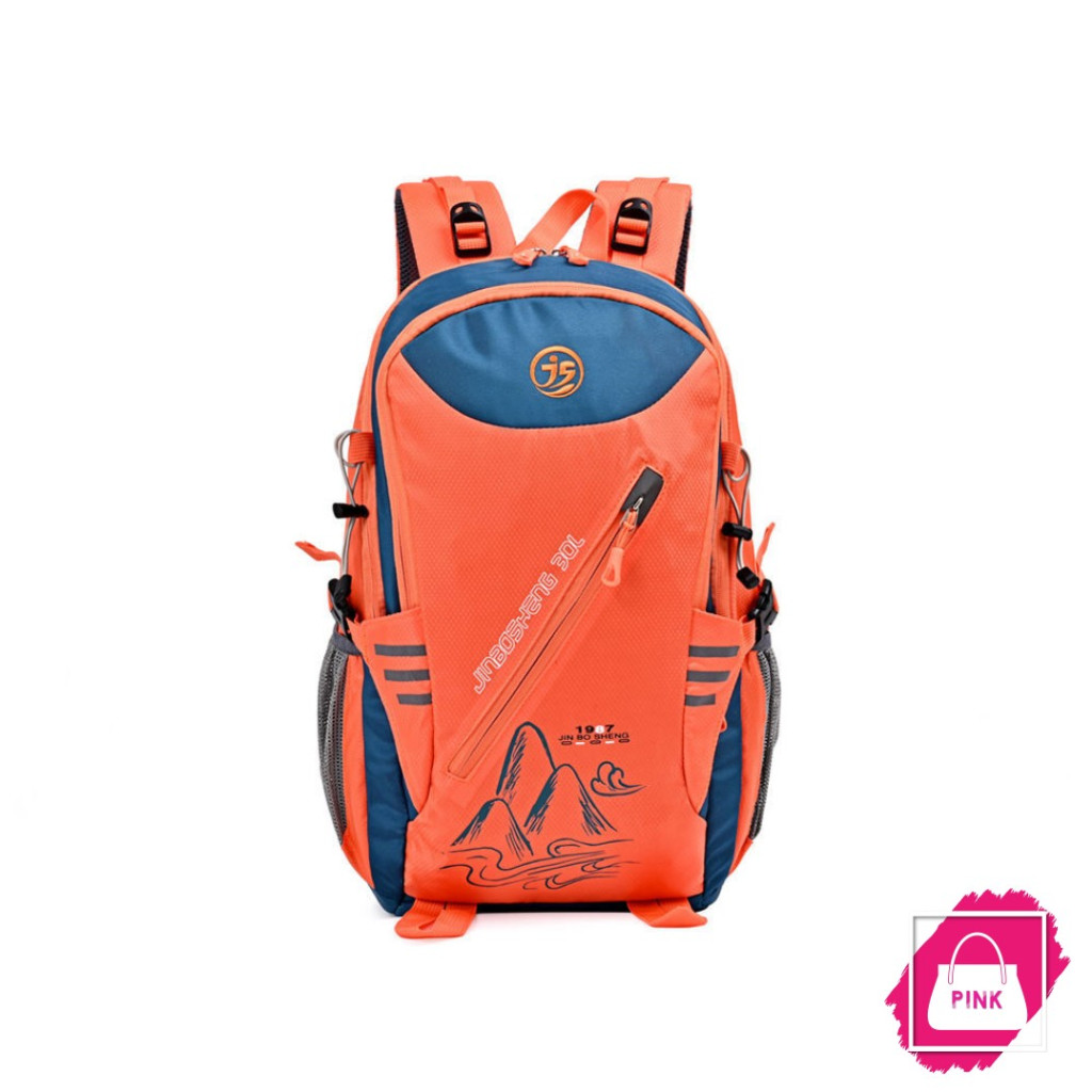 Balo trekking du lịch leo núi thể thao Jinbosheng 30L chất vải chống thấm nhiều ngăn tiện dụng