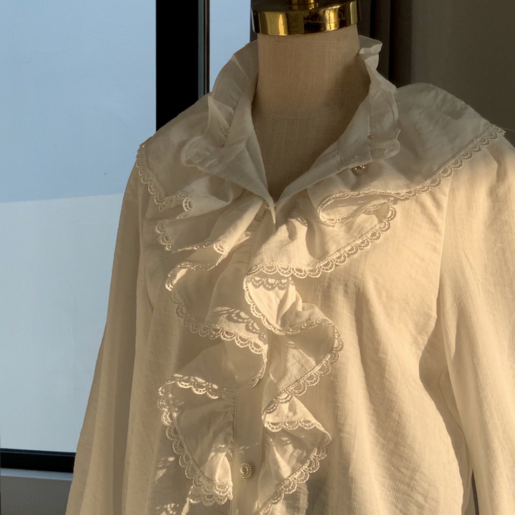 DARLING.ISM - Áo kiểu nữ tay dài phối ren tiểu thư Crystal Shirt | BigBuy360 - bigbuy360.vn