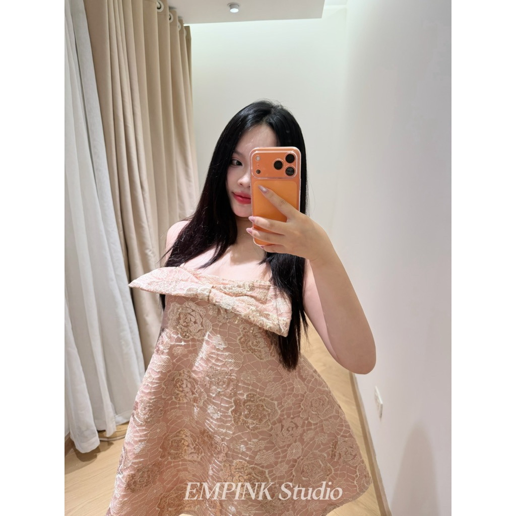 EMPINK Studio / ROSÉ TOP Áo hai dây Tafta phối lưới hoa
