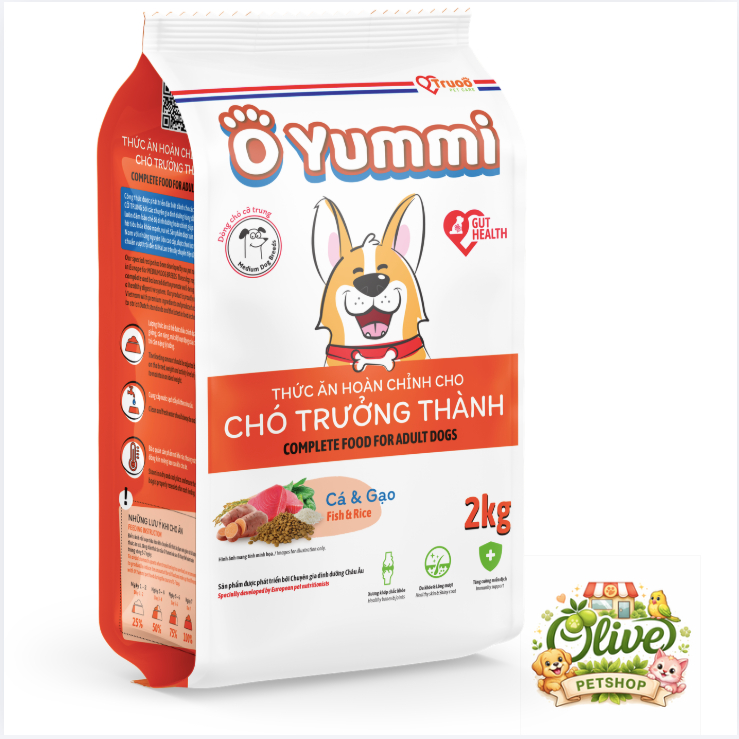 Hạt cho chó trưởng thành O Yummi 2kg - Kèm quà tặng hấp dẫn