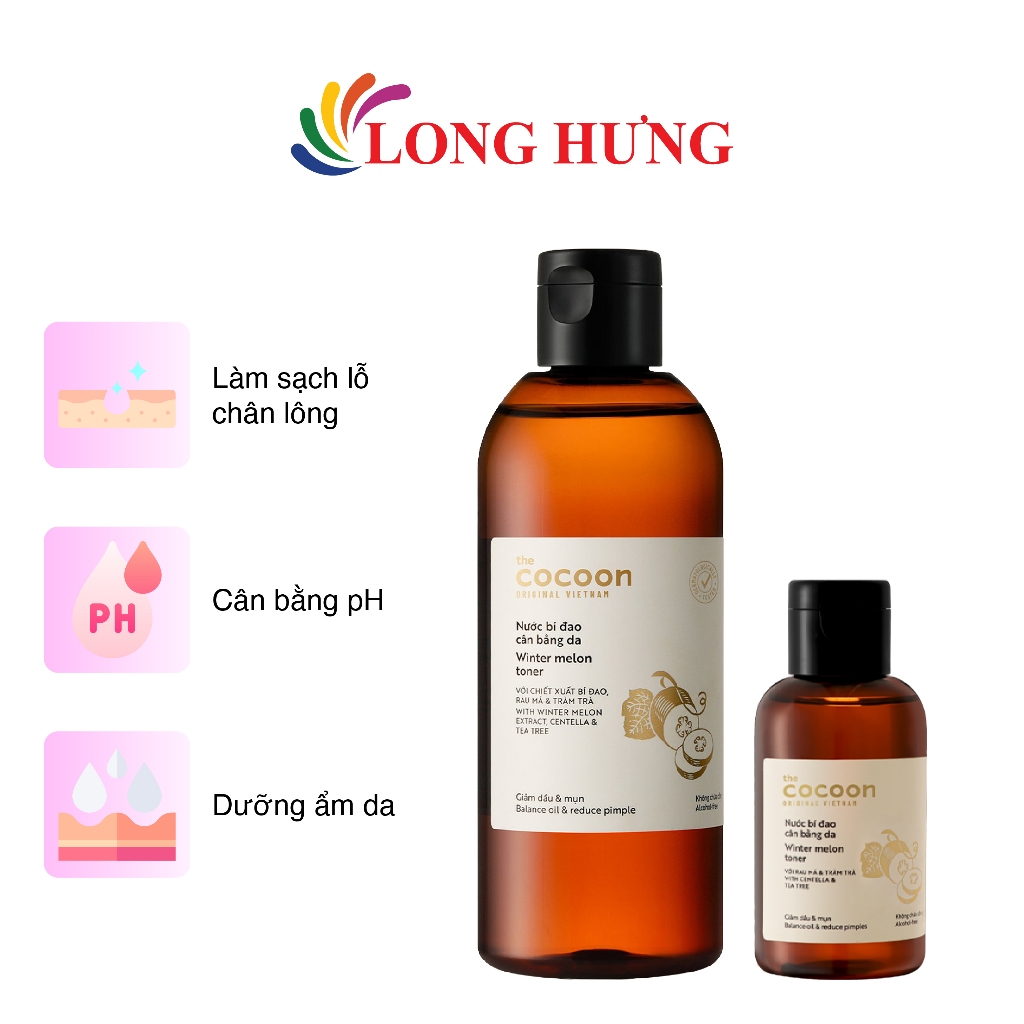 Nước bí đao cân bằng da Cocoon giúp giảm dầu và mụn (140ml/310ml)