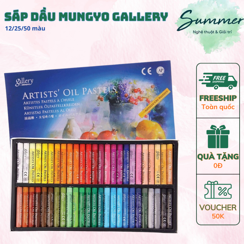 Sáp Dầu Mungyo Gallery Artists’ Oil Pastel Bộ 48+2 Màu Hàn Quốc Mềm Mịn Blend Tốt Hạng Họa Sĩ – Họa 