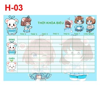 Thời khóa biểu Hero Team (mẫu như hình đăng)