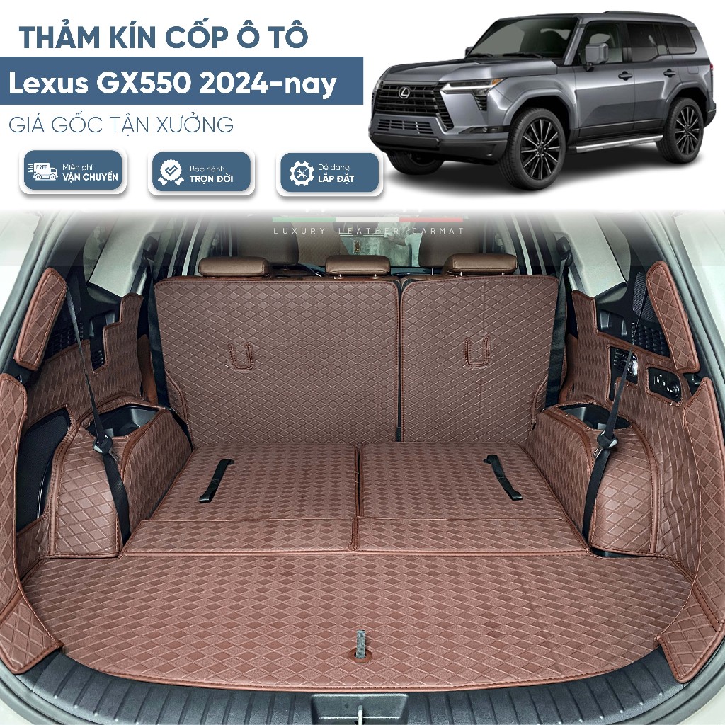 Thảm cốp 6D Lexus GX 2024-nay GX550 Da loại 1 - Hàng chính hãng - BH trọn đời