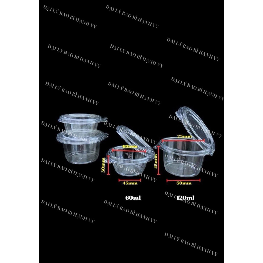 (SỈ) THÙNG 2000 HŨ SỐT NẮP LIỀN - HŨ NHỰA ĐỰNG SỐT, NƯỚC CHẤM, HŨ LÀM PANDA COTTA, SỮA CHUA GIÁ RẺ