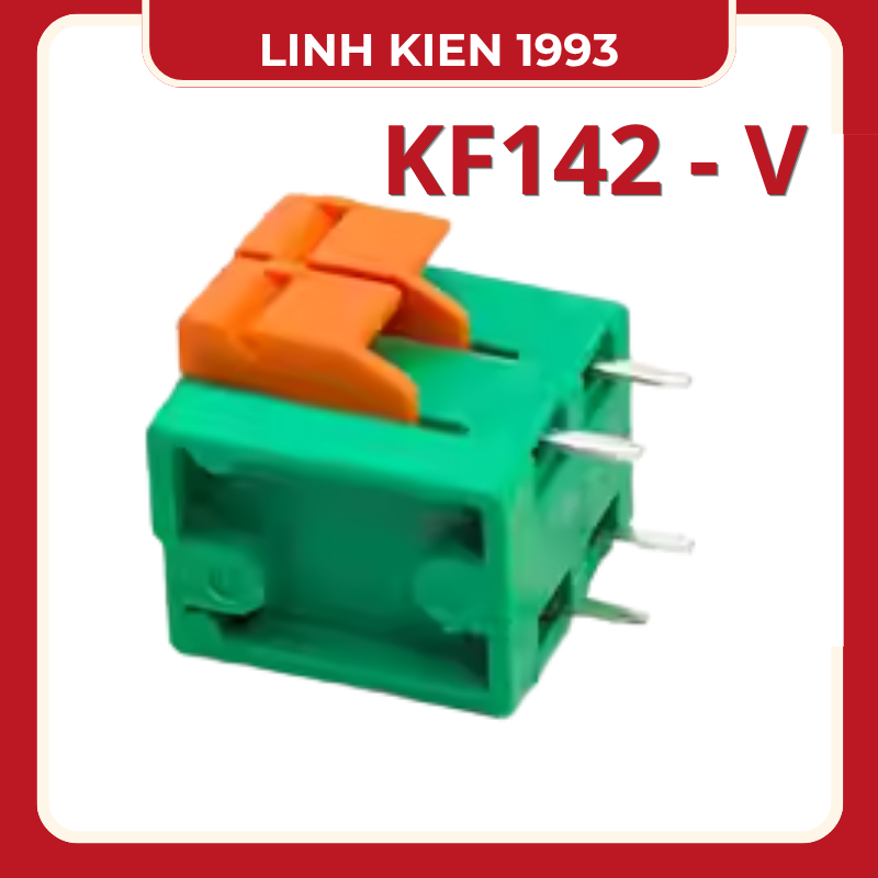 Đầu Nối Dây KF141V 2Pin 2.54mm, header Lò Xo Không Cần Vít, Chân Mạ Thiếc, Connector PCB DIY IoT