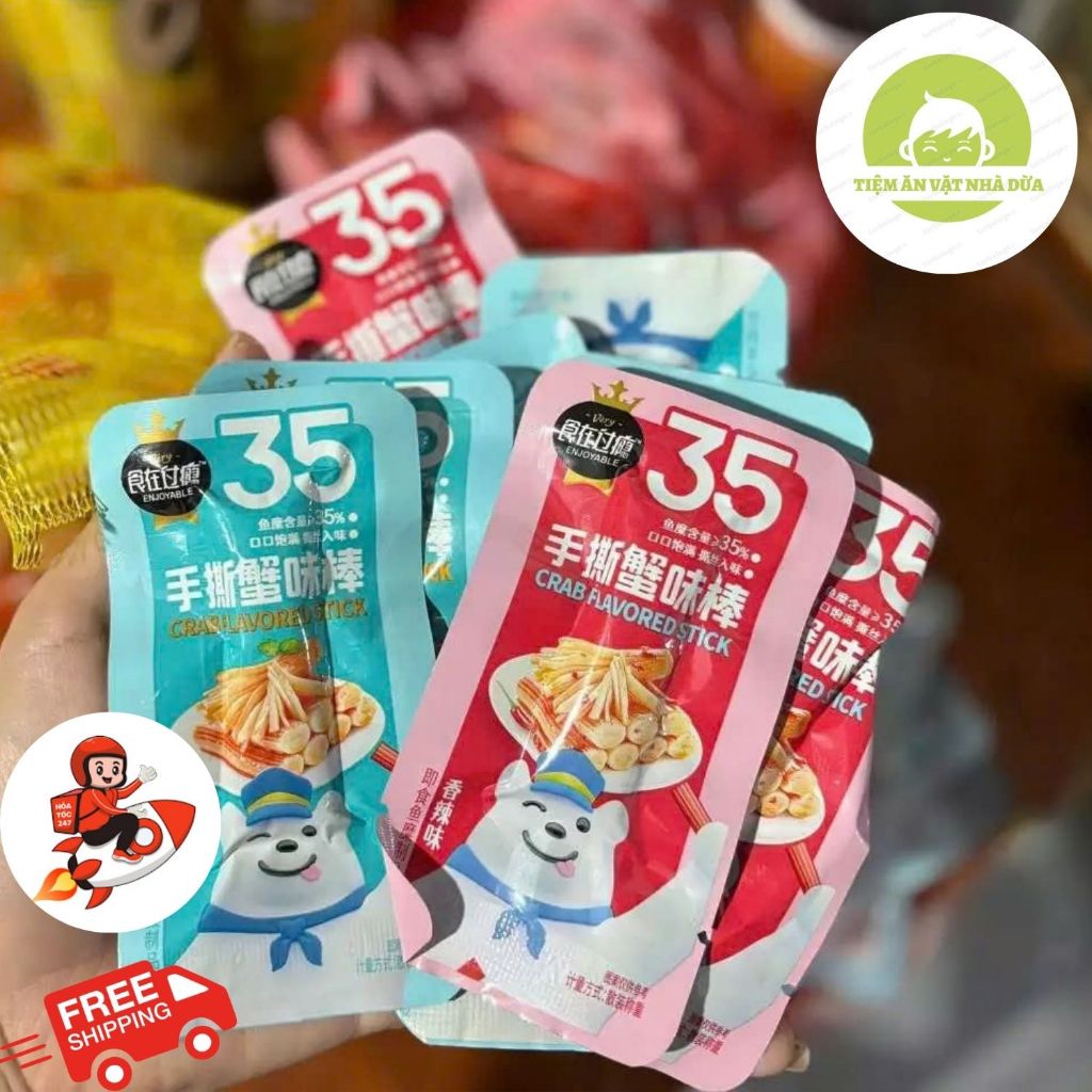(sỉ) Túi 30 Thanh cua Gấu trắng ăn liền hương vị thơm ngon hấp dẫn, thanh cua ăn liền tiện lợi, Tiệm