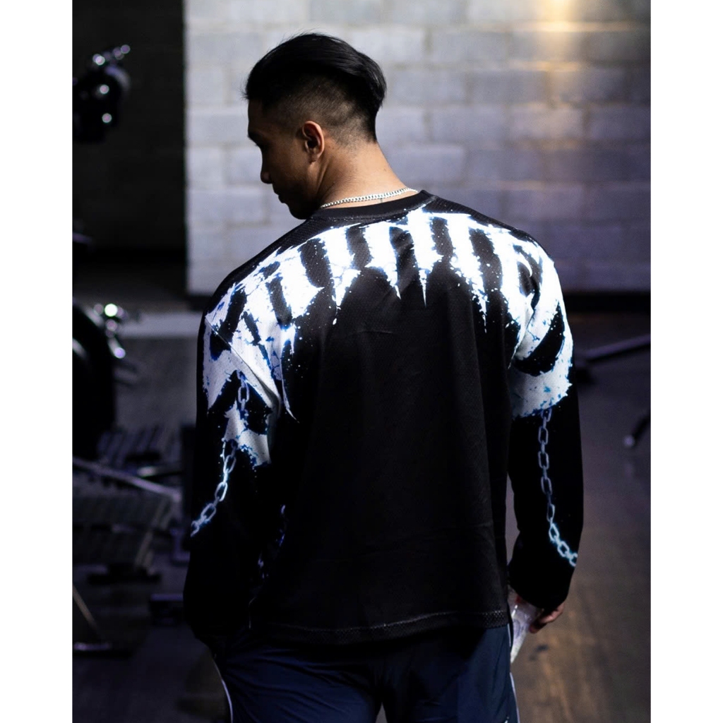 Áo thun tay dài dây xích CHAINBRÆKER Longsleeve vải lưới thể thao form boxy phong cách | SAINTED