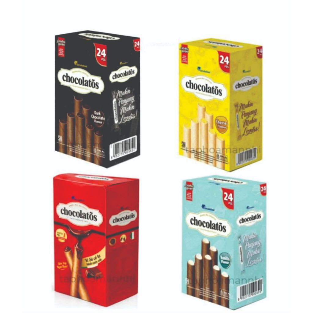 Bánh Cuộn Xốp Chocolatos Hàng Nhập khẩu Indonesia - Bánh Quế Gery Cuộn 336gr
