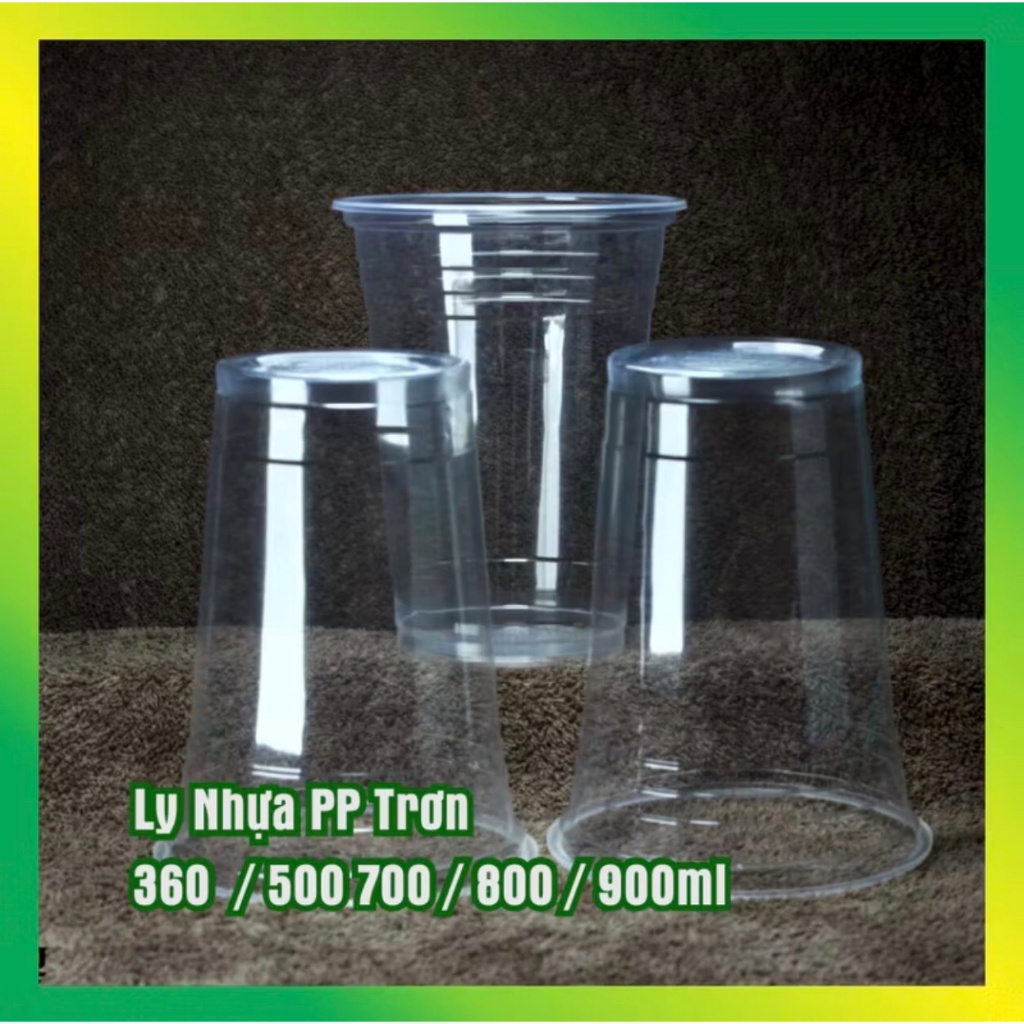 500 Ly nhựa pp đáy bằng 360 ml ,500ml ,700 ml kèm nắp cầu_thomshop1988