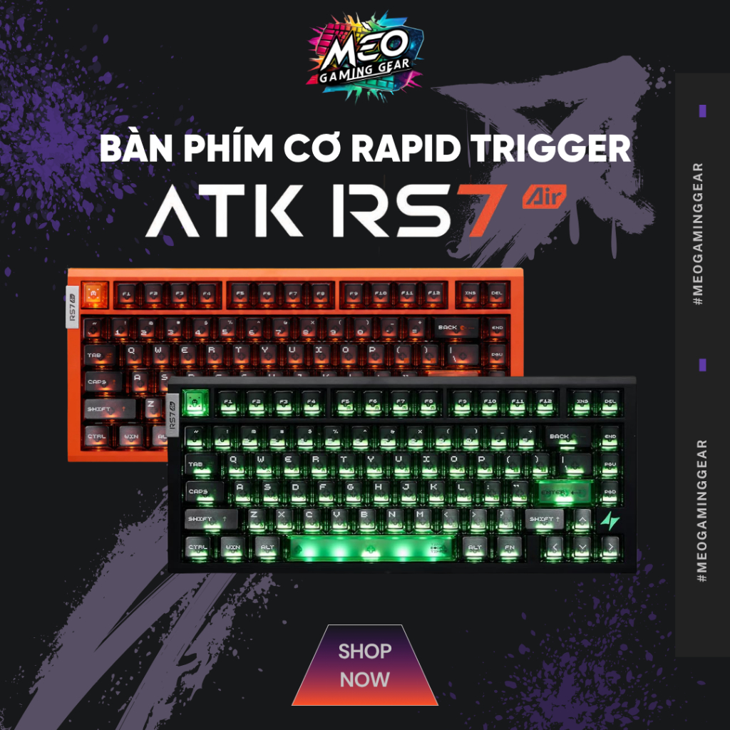 Bàn phím Gaming ATK RS7 / RS6 Air – 8K Polling Rate - RT 0,001mm - Esports Hall Effect Keyboard