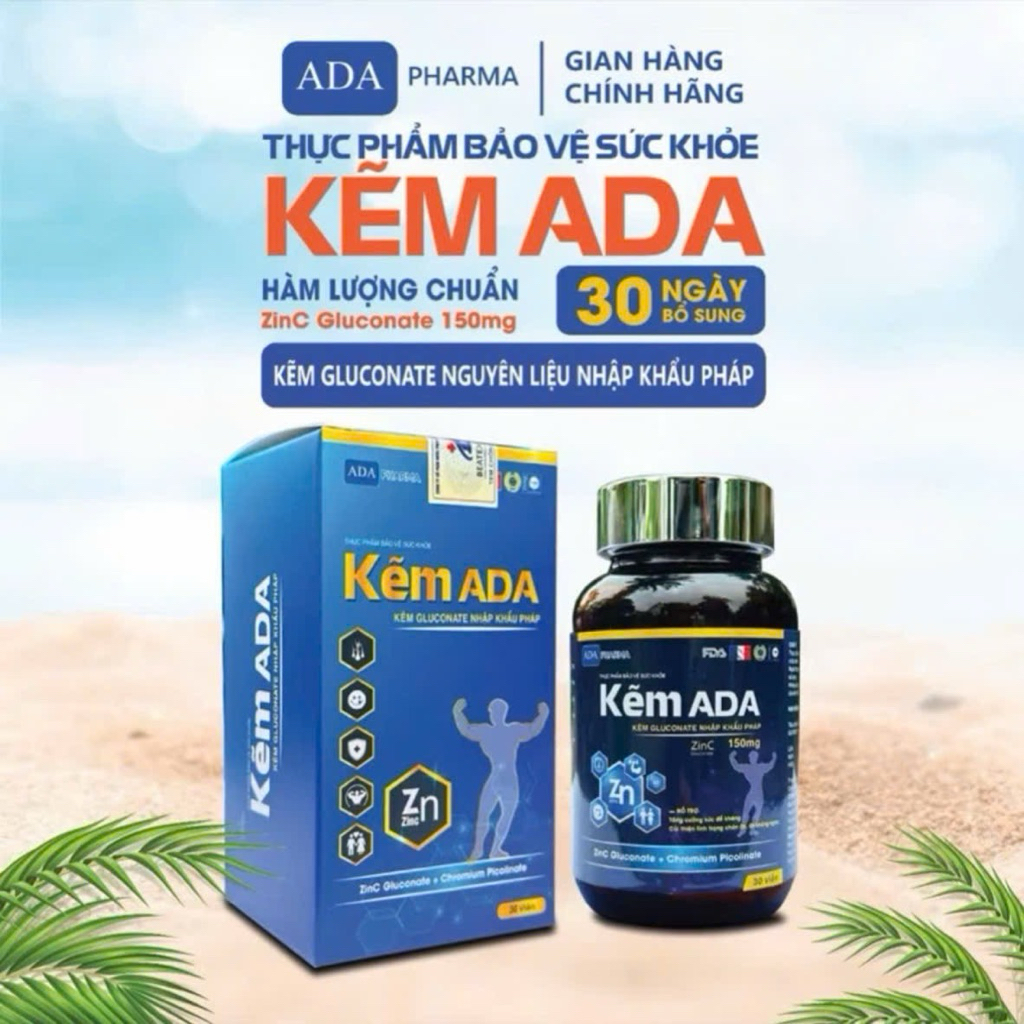 Kẽm ADA - Kẽm gluconate nguyên liệu nhập khẩu Pháp - Hỗ trợ tăng cường sức khỏẻ