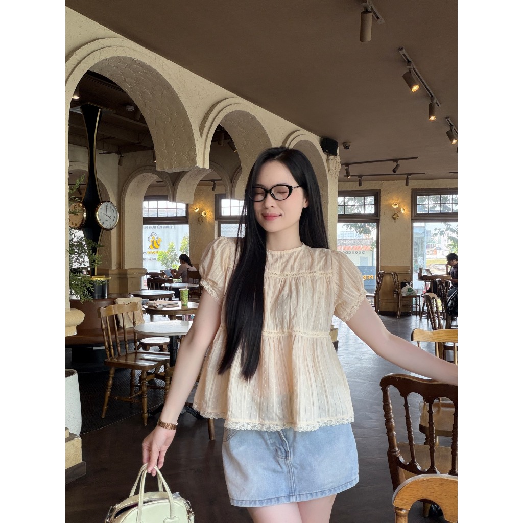 (Oder QC). áo sơ mi babydoll vải thô boi mềm mỏng mát  LAMO - B1542 | BigBuy360 - bigbuy360.vn