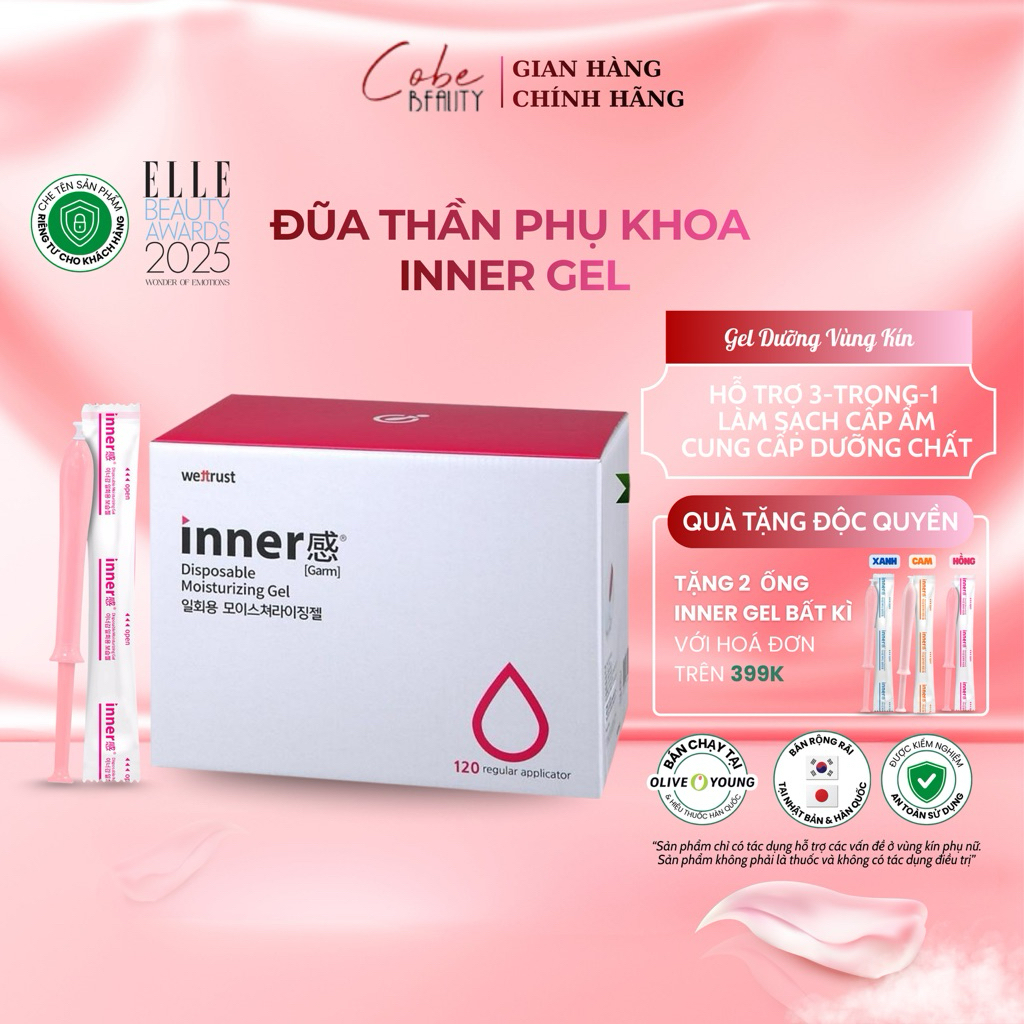 [Inner Gel Hồng] Đũa Thần Inner Gel Dưỡng Vùng Kín WETTRUST INNERGARM Disposable Multicare Essence G