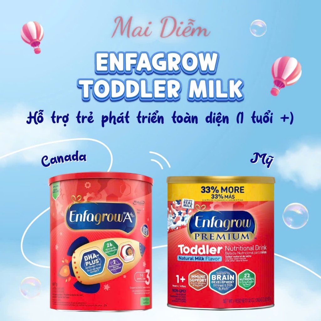 [MDS]  Sữa ENFAGROW A+ CANADA 907GR/ ENFAGROW MỸ 1,04GR GIÚP BÉ PHÁT TRIỂN TOÀN DIỆN TỪ 1 TUỔI