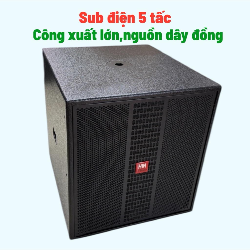 Loa sub điện 5 tấc công suất lớn,mạch 10 sò,bass 50 rcf coil 100 từ 220