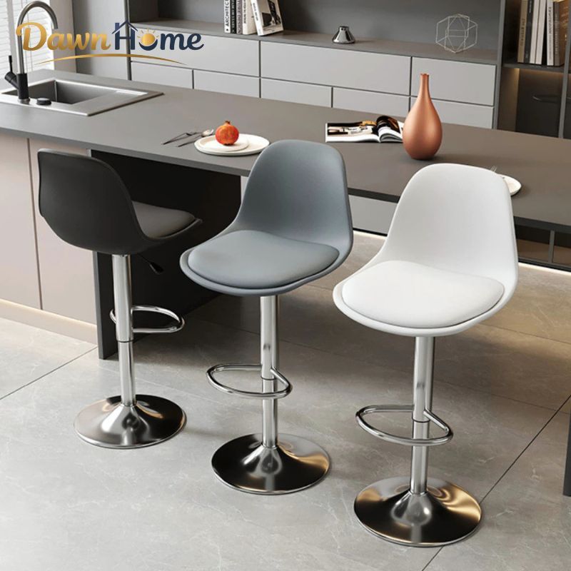 DawnHome Ghế Quầy Bar Tựa Cao Xoay 360,Ghế Spa Nâng Hạ Chiều Cao, 60-80cm,Chân Sắt Chắc Chắn
