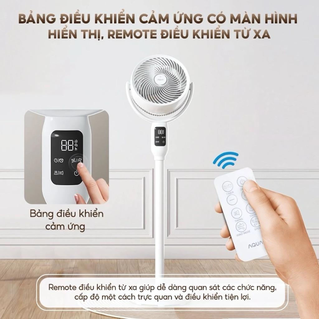 QUẠT ĐỨNG AI LƯU THÔNG KHÔNG KHÍ AQUA AQF-ED1823T(W)