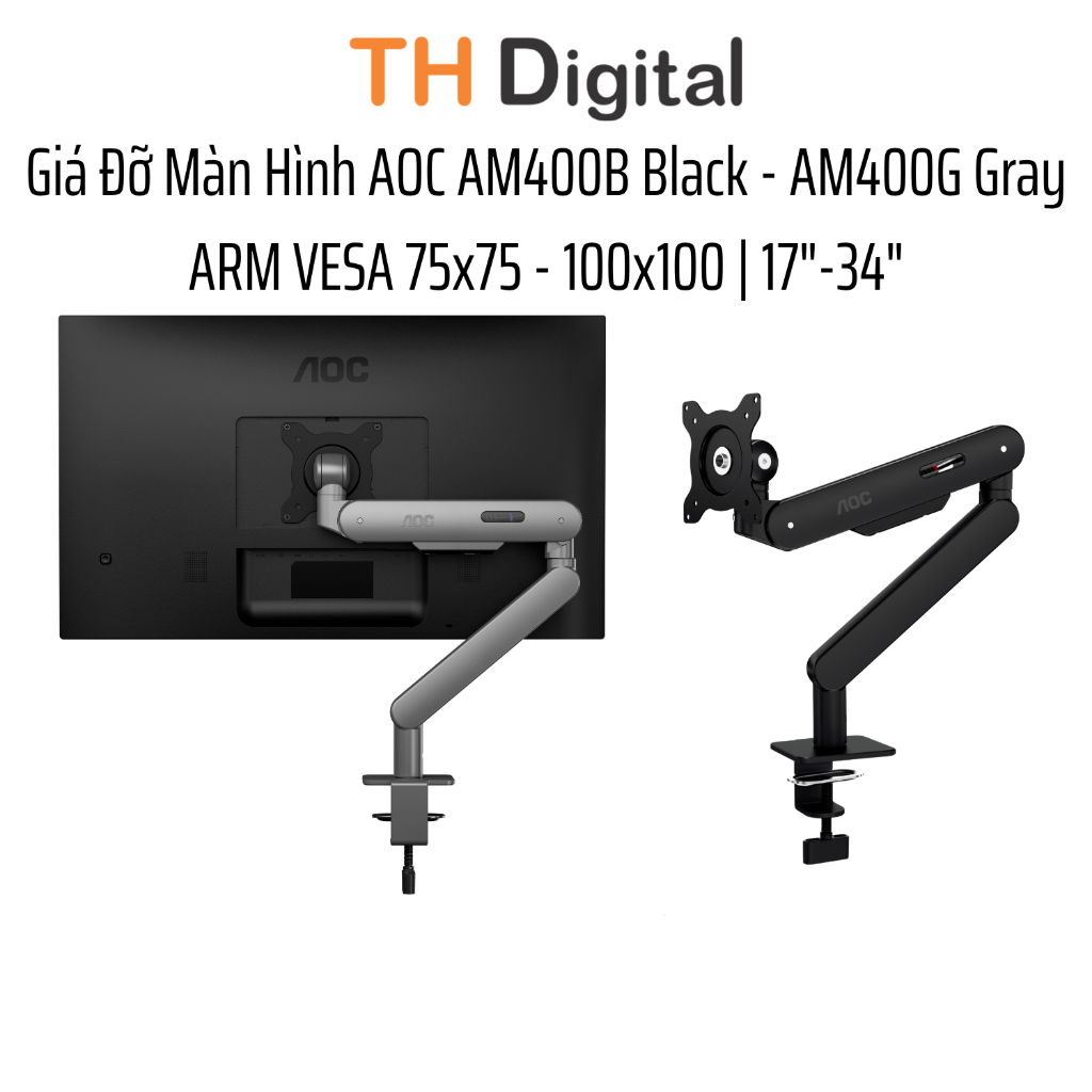 Giá Đỡ Màn Hình AOC AM400B Black - AM400G Gray - ARM Hàng chính hãng