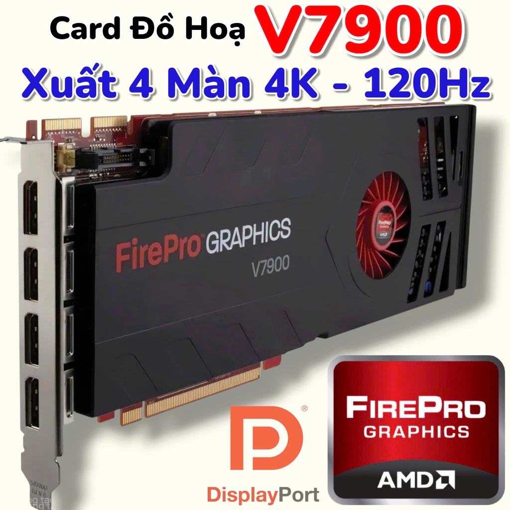 Card Đồ Họa AMD FirePro V7900 - 2GB - GDDR5 - 2nd Đẹp 98% - Rẻ Nhất Sàn
