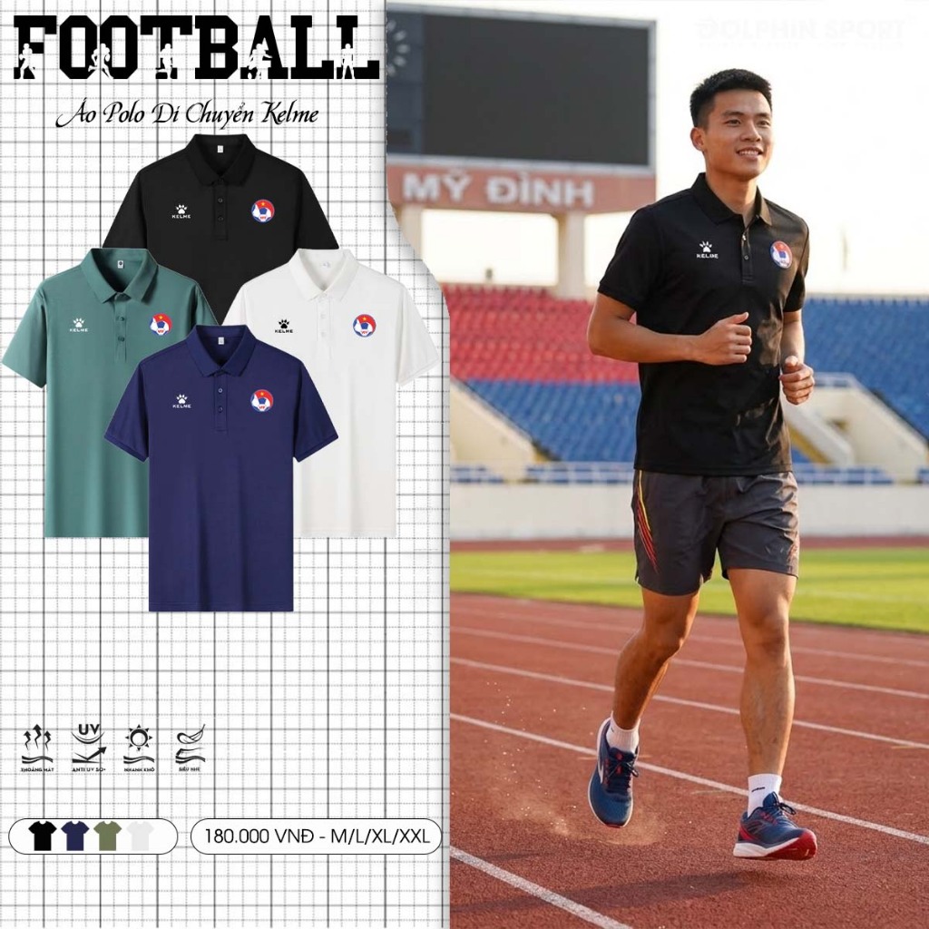 Áo Polo Di Chuyển Tuyển Việt Nam Vải Pique Cao Cấp Thương Hiệu KELME - [ KELME x  VFF ]