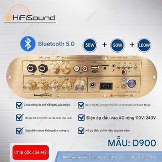 D900 - Mạch khuyếch đại âm thanh 2.1 Karaoke Bluetooth 100W+50W*2 kèm phụ kiện