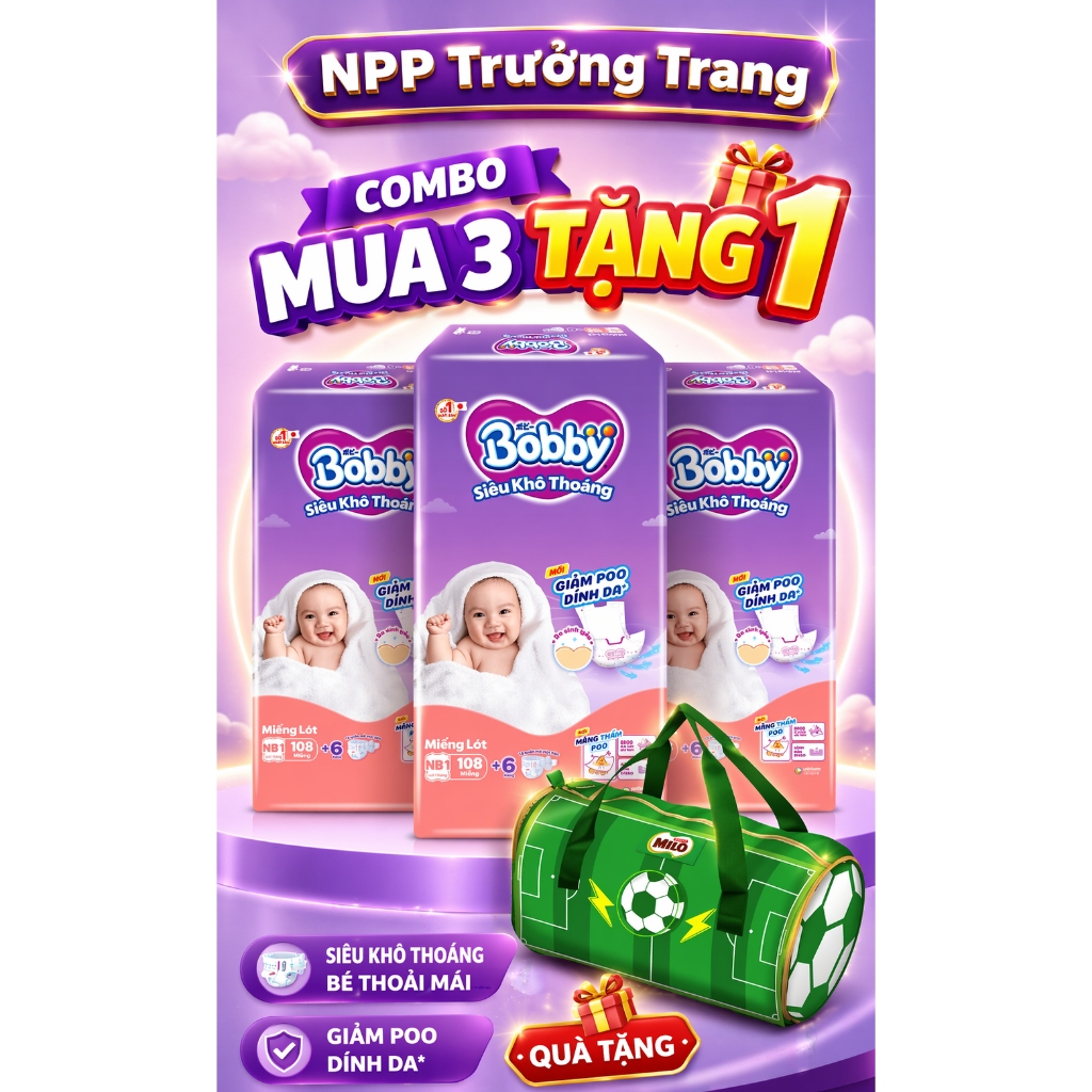 Miếng Lót Sơ Sinh Bobby Newborn NB1 108 Miếng Mới