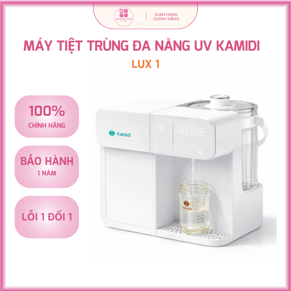 Máy Tiệt Trùng UV Kamidi Lux 1 Tự Động Lấy Nước Đun Nước Pha Sữa Cho Bé Chính Hãng