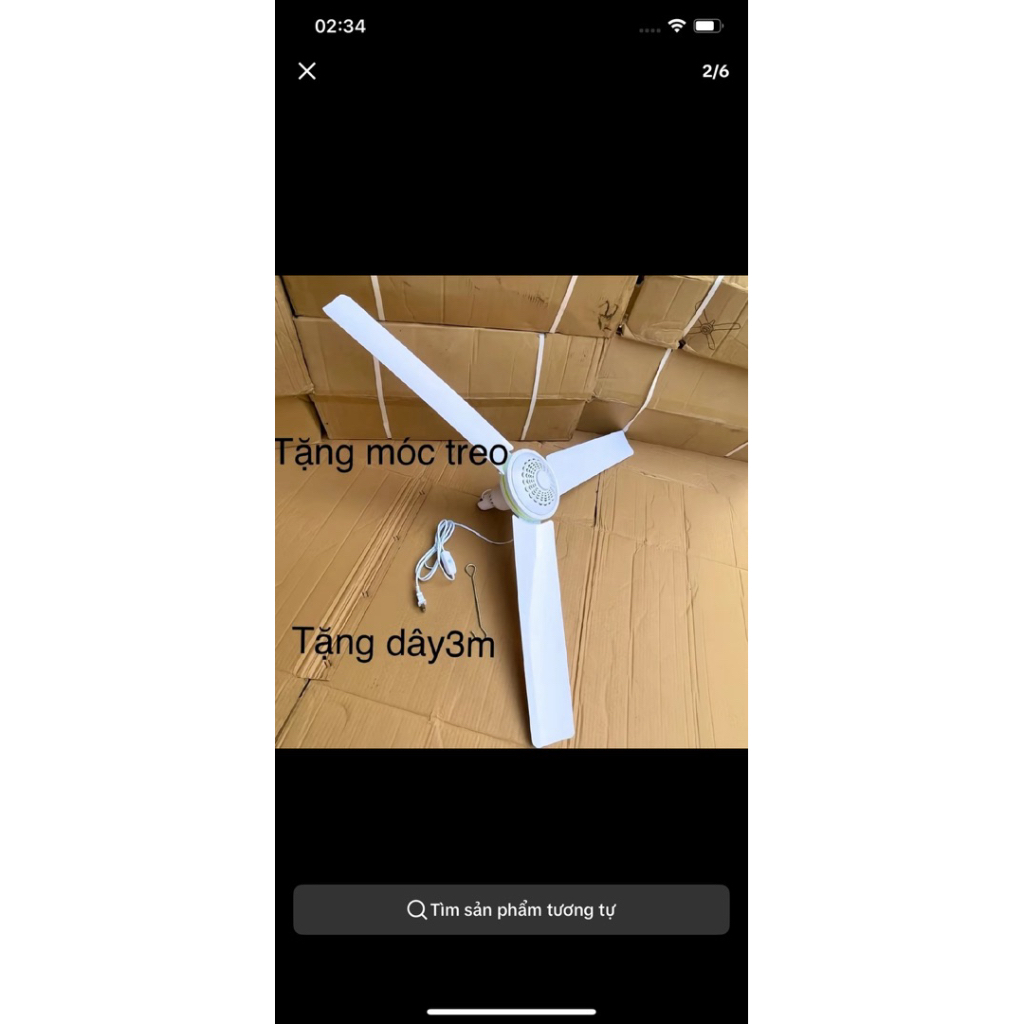 Quạt Trần mini 1050 mẫu 3 cánh vuông