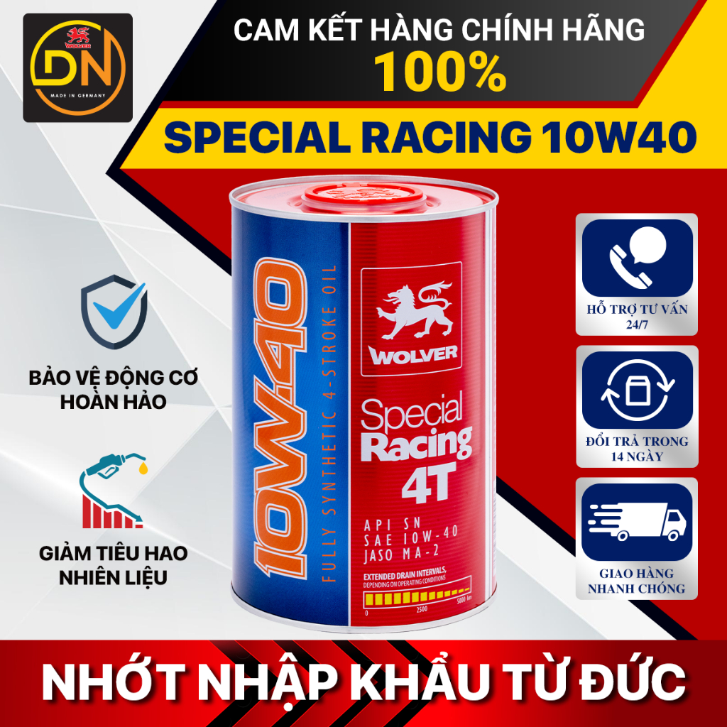 Dầu nhớt xe máy Wolver Special Racing 10W40 - Nhớt Wolver 10W30 - Wolver 10W40 - Wolver 10W50