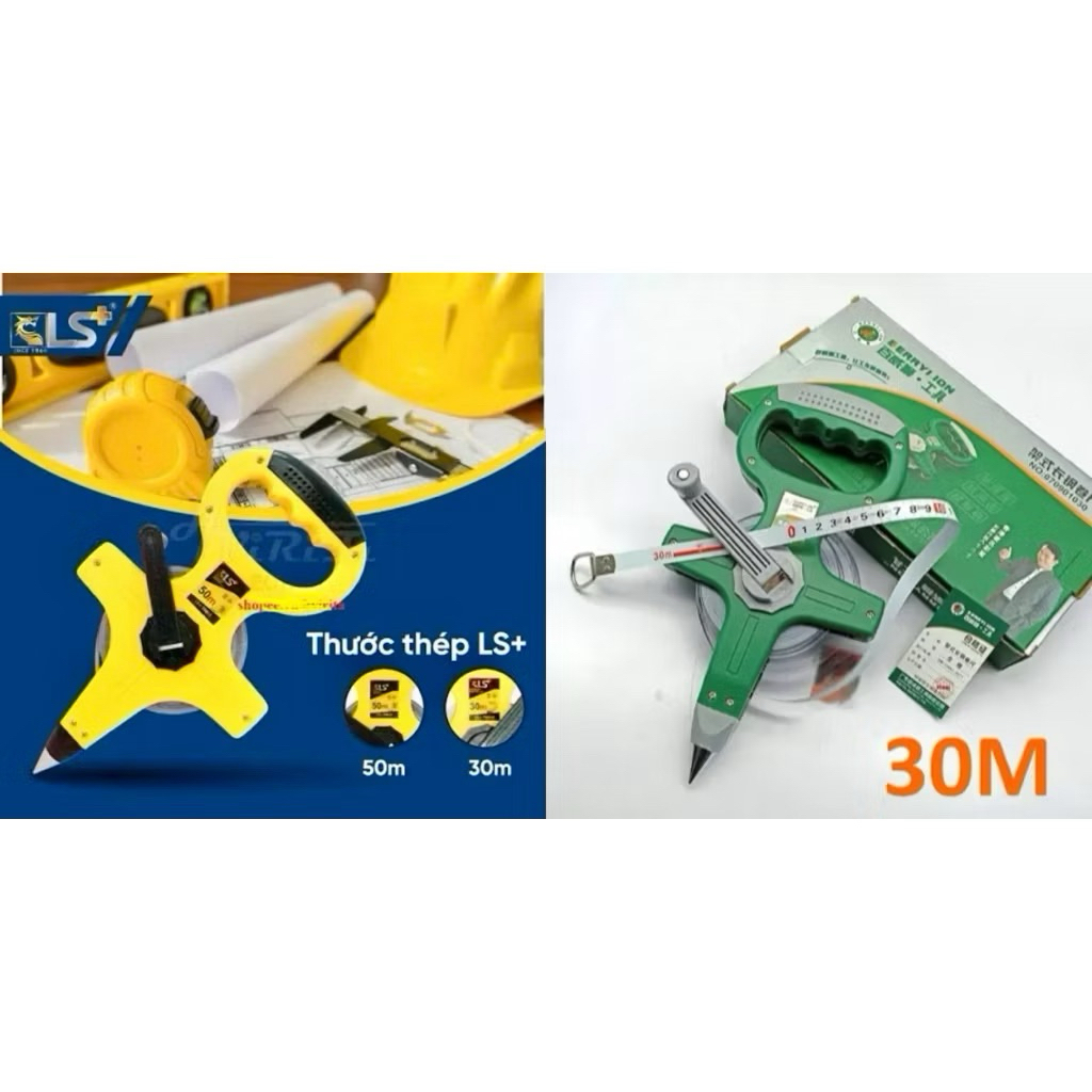 Thước cắm đất dài 30m-50m-100m Ls hoặc berrylon tuỳ đợt hàng 2 cty chất lượng và giá như nhau