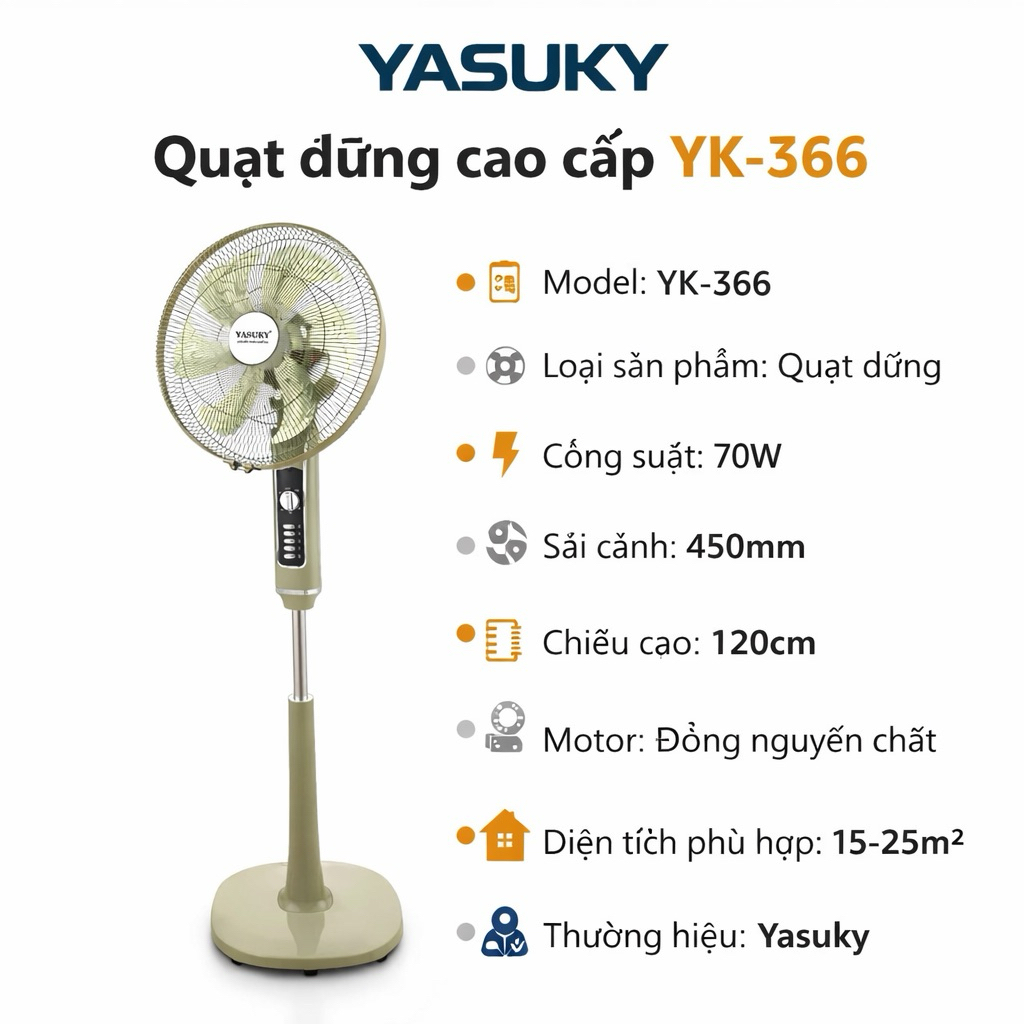 K22_ Quạt đứng YASUKY YK-366 công suất 70W