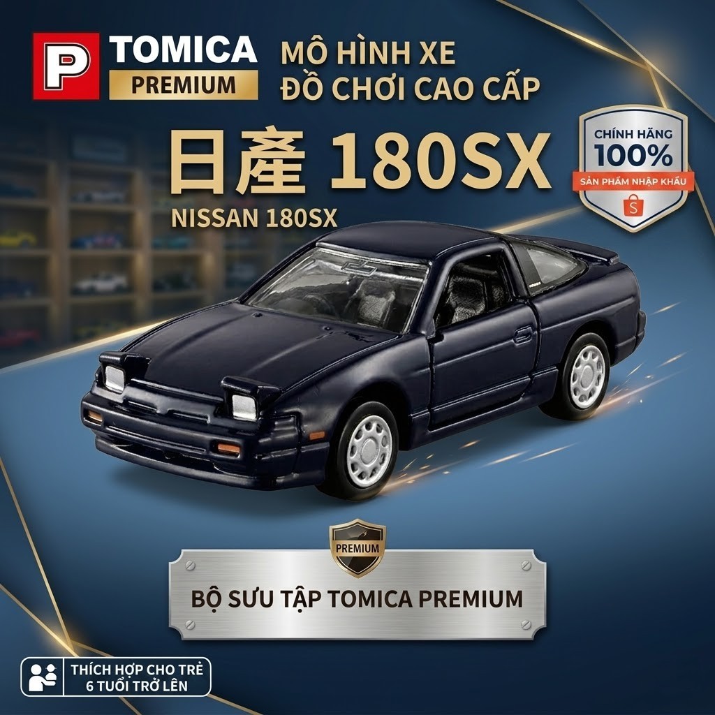 [Gửi từ Nhật Bản] Xe Mô Hình Tomica Premium 06 - Nissan 180SX Cao Cấp Amylls