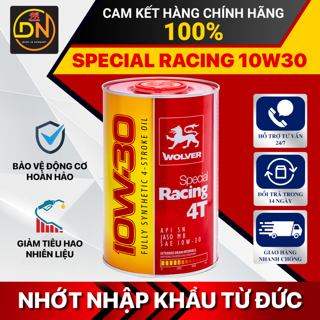 Nhớt xe ga Wolver Special Racing 10w30 0.8L - Wolver 10w30 Cao cấp từ Đức